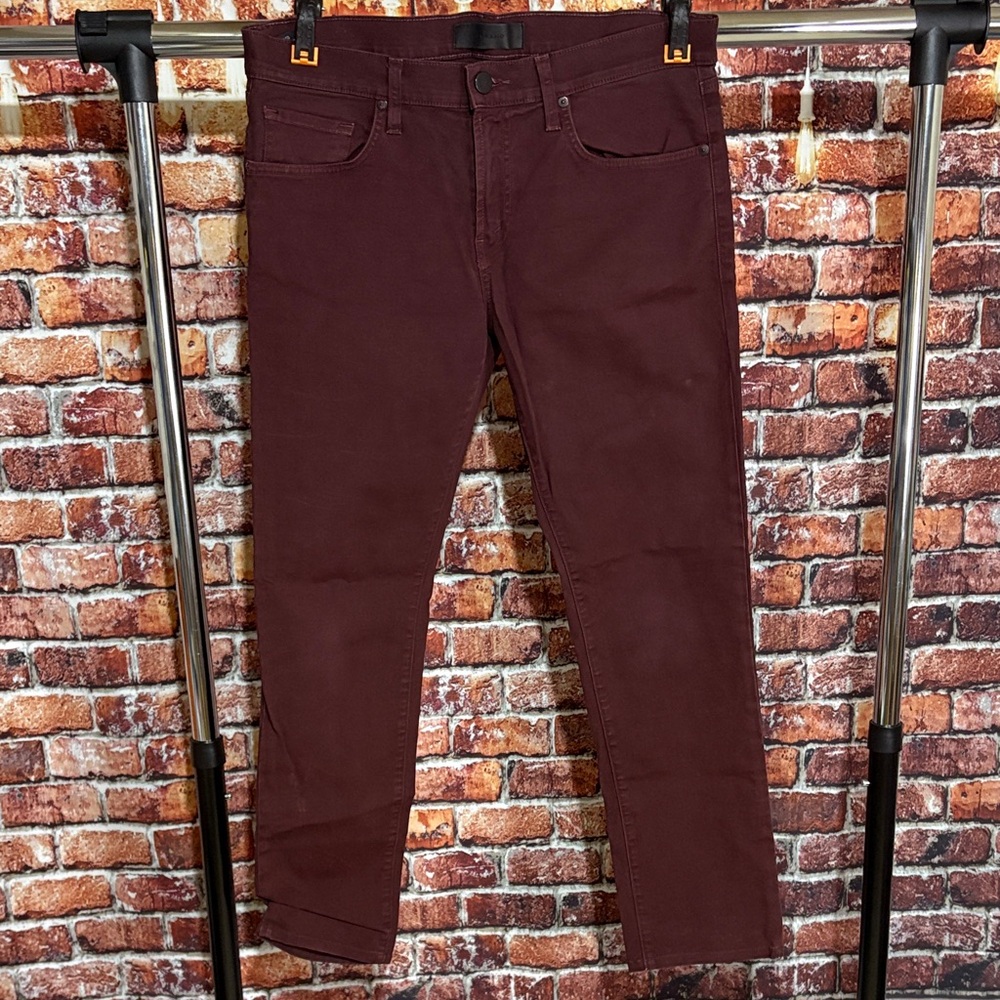 J Brand Men's Burgundy Jeans 33 x 32 pants slacks dark red